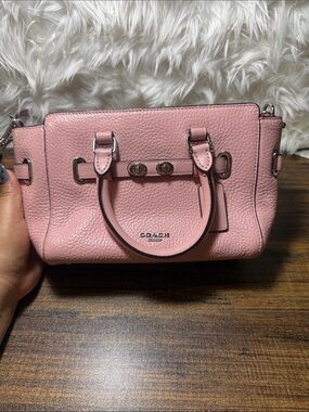 COACH Pink Pebbled Leather Mini Satchel